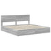 Pat cu storage cu sertar Gri Sonoma 200 x 200 cm Lemn compozit - WALTI WALTI