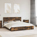 Pat cu storage Stejar fumuriu 180 x 200 cm Lemn compozit - WALTI WALTI