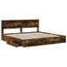 Pat cu storage Stejar fumuriu 180 x 200 cm Lemn compozit - WALTI WALTI
