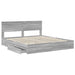 Pat cu storage cu sertar Gri Sonoma 180 x 200 cm Lemn compozit - WALTI WALTI
