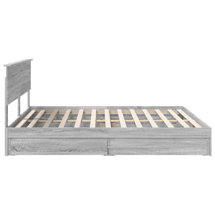 Pat cu storage cu sertar Gri Sonoma 180 x 200 cm Lemn compozit - WALTI WALTI