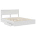 Pat cu storage cu headboard Alb 160 x 200 cm Lemn compozit - WALTI WALTI