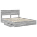 Pat cu storage cu sertar Gri Sonoma 160 x 200 cm Lemn compozit - WALTI WALTI