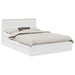 Pat cu storage cu headboard Alb 140 x 200 cm Lemn compozit - WALTI WALTI