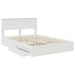 Pat cu storage cu headboard Alb 140 x 190 cm Lemn compozit - WALTI WALTI