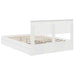 Pat cu storage cu headboard Alb 140 x 190 cm Lemn compozit - WALTI WALTI