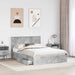 Pat cu storage Gri din beton 135 x 190 cm Lemn compozit - WALTI WALTI