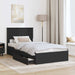 Pat cu storage cu sertar Negru 100 x 200 cm Lemn prelucrat - WALTI WALTI