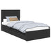 Pat cu storage cu headboard Negru 90 x 190 cm Lemn compozit - WALTI WALTI