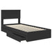 Pat cu storage cu headboard Negru 90 x 190 cm Lemn compozit - WALTI WALTI