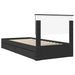 Pat cu storage cu headboard Negru 90 x 190 cm Lemn compozit - WALTI WALTI