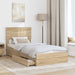 Pat cu storage Stejar Sonoma 90 x 190 cm Lemn compozit - WALTI WALTI