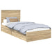 Pat cu storage Stejar Sonoma 90 x 190 cm Lemn compozit - WALTI WALTI