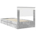 Pat cu storage Gri din beton 90 x 190 cm Lemn compozit - WALTI WALTI