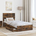 Pat cu storage Stejar fumuriu 90 x 190 cm Lemn compozit - WALTI WALTI