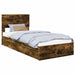 Pat cu storage Stejar fumuriu 90 x 190 cm Lemn compozit - WALTI WALTI