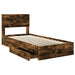 Pat cu storage Stejar fumuriu 90 x 190 cm Lemn compozit - WALTI WALTI