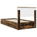 Pat cu storage Stejar fumuriu 90 x 190 cm Lemn compozit - WALTI WALTI