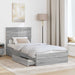Pat cu storage cu sertar Gri Sonoma 90 x 190 cm Lemn compozit - WALTI WALTI