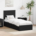 Pat cu storage cu headboard Negru 75 x 190 cm Lemn compozit - WALTI WALTI
