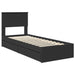 Pat cu storage cu headboard Negru 75 x 190 cm Lemn compozit - WALTI WALTI