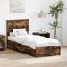 Pat cu storage Stejar fumuriu 75 x 190 cm Lemn compozit - WALTI WALTI