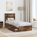 Pat cu storage Stejar fumuriu 75 x 190 cm Lemn compozit - WALTI WALTI