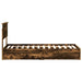 Pat cu storage Stejar fumuriu 75 x 190 cm Lemn compozit - WALTI WALTI