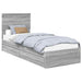 Pat cu storage cu sertar Gri Sonoma 75 x 190 cm Lemn compozit - WALTI WALTI