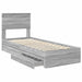 Pat cu storage cu sertar Gri Sonoma 75 x 190 cm Lemn compozit - WALTI WALTI
