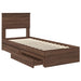 Pat cu storage Stejar închis 75 x 190 cm Lemn compozit - WALTI WALTI
