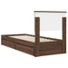 Pat cu storage Stejar închis 75 x 190 cm Lemn compozit - WALTI WALTI