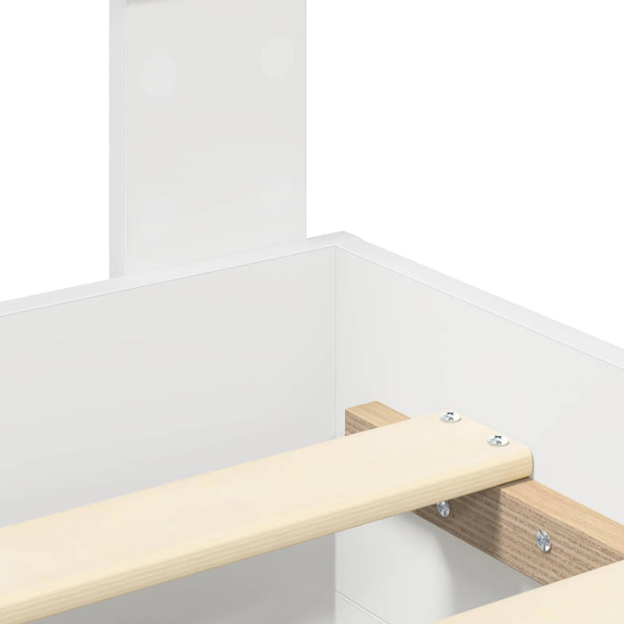 Cadru de pat cu headboard Alb 200 x 200 cm Lemn compozit - WALTI WALTI
