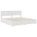 Cadru de pat cu headboard Alb 200 x 200 cm Lemn compozit - WALTI WALTI