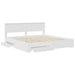 Cadru de pat cu headboard Alb 200 x 200 cm Lemn compozit - WALTI WALTI