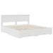Cadru de pat cu headboard Alb 180 x 200 cm Lemn compozit - WALTI WALTI