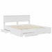 Cadru de pat cu headboard Alb 180 x 200 cm Lemn compozit - WALTI WALTI