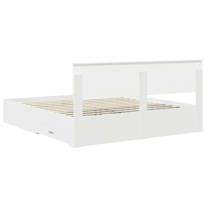 Cadru de pat cu headboard Alb 180 x 200 cm Lemn compozit - WALTI WALTI