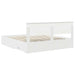 Cadru de pat cu headboard Alb 180 x 200 cm Lemn compozit - WALTI WALTI