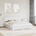 Cadru de pat cu headboard Alb 160 x 200 cm Lemn compozit - WALTI WALTI