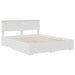 Cadru de pat cu headboard Alb 160 x 200 cm Lemn compozit - WALTI WALTI