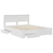 Cadru de pat cu headboard Alb 160 x 200 cm Lemn compozit - WALTI WALTI