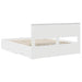 Cadru de pat cu headboard Alb 160 x 200 cm Lemn compozit - WALTI WALTI