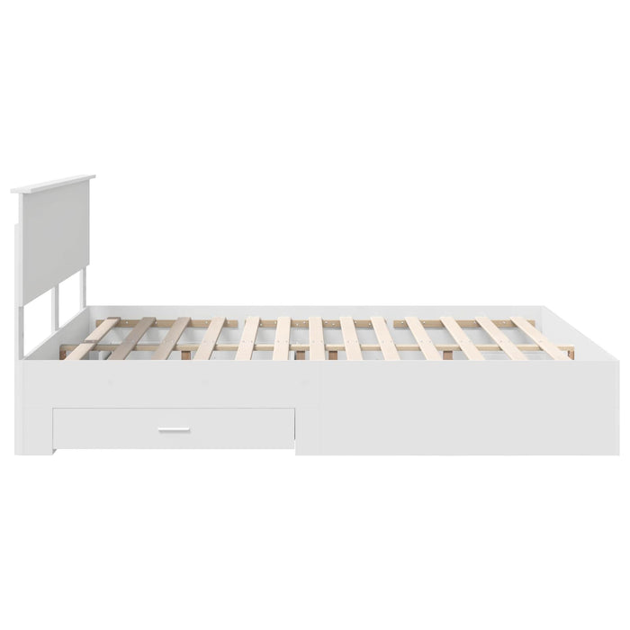 Cadru de pat cu headboard Alb 160 x 200 cm Lemn compozit - WALTI WALTI