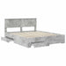 Cadru de pat cu sertar Gri din beton 160 x 200 cm Lemn compozit - WALTI WALTI