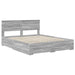 Cadru de pat cu headboard Gri Sonoma 160 x 200 cm Lemn compozit - WALTI WALTI