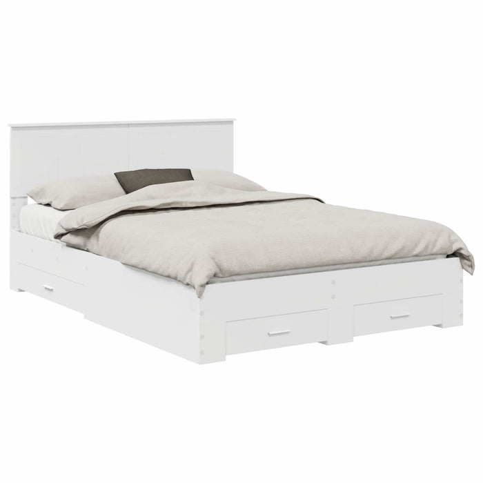Cadru de pat cu headboard Alb 140 x 200 cm Lemn compozit - WALTI WALTI