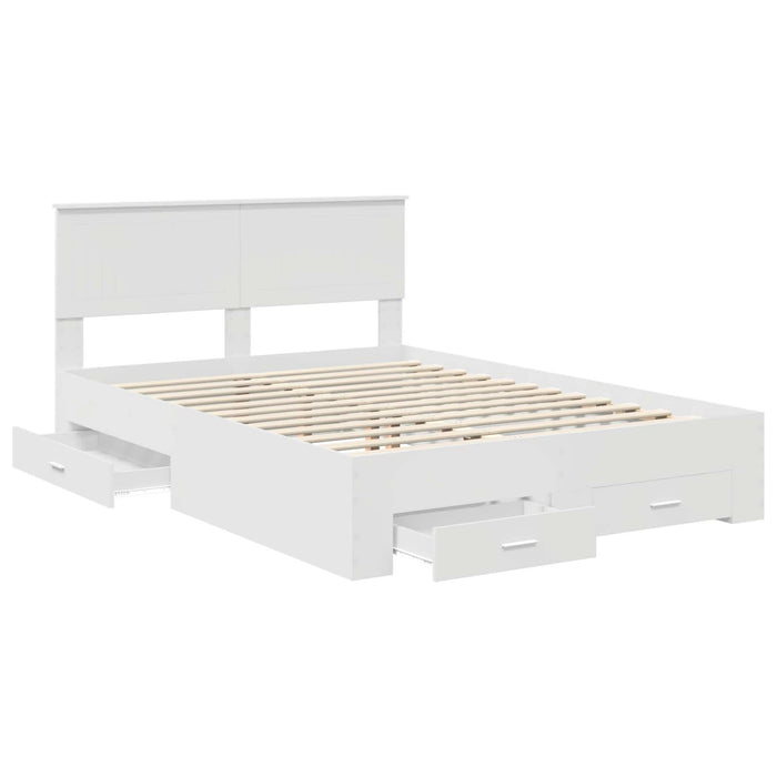 Cadru de pat cu headboard Alb 140 x 200 cm Lemn compozit - WALTI WALTI