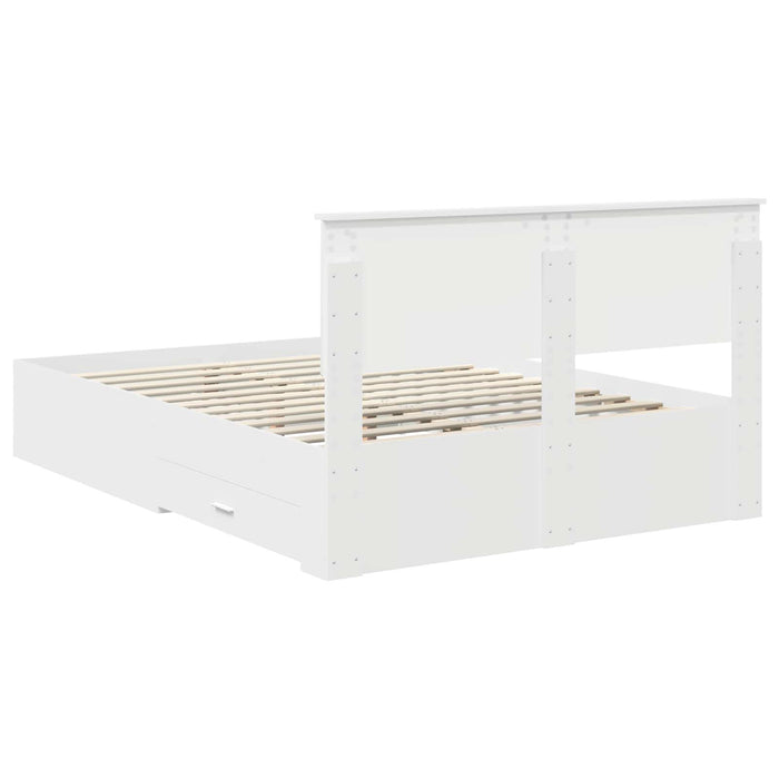 Cadru de pat cu headboard Alb 140 x 200 cm Lemn compozit - WALTI WALTI