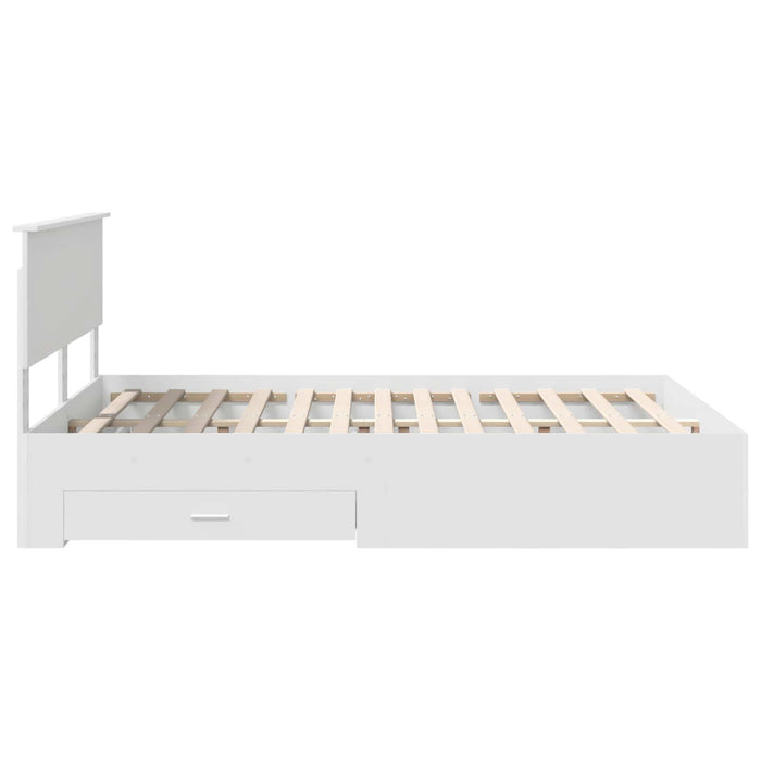 Cadru de pat cu headboard Alb 140 x 200 cm Lemn compozit - WALTI WALTI